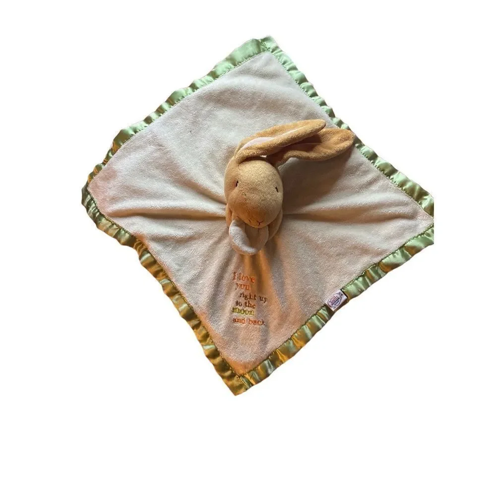 Guess how much I love you brown bunny fleece lovey, blanket 10 x I0